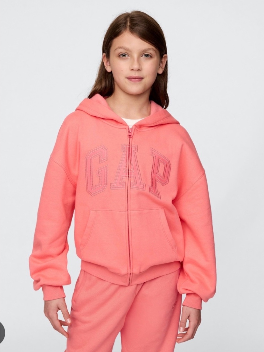 GAP sz xl 12 Girls' Coral Pink Zip-Up Hoodie new